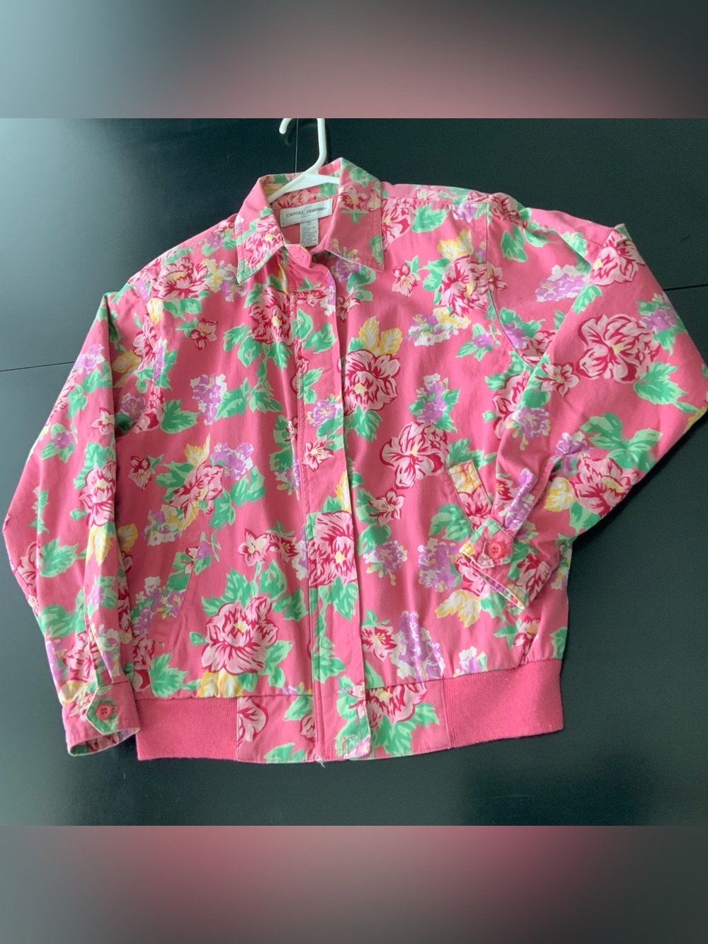 Vintage Casual Corner Pink Floral Button-Front Jacket S